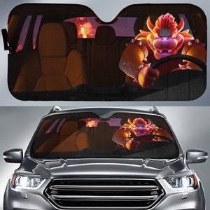 Bowser Super Mario Car Auto Sunshade | Mario Bros Car Sunshade | Mario Video Game Windshield | Car Accessories
