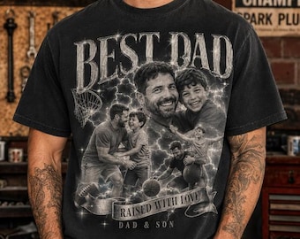Custom Bootleg Father's Day Shirt, Best Dad Ever Shirt, Birthday Gift For Dad, Dad Bootleg Rap Tee, Gift For Dad, Custom Photo Dad Shirt