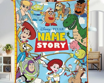 Personalized Toy Story Blanket | Buzz Lightyear Woody Bo Peep Blanket | Toy Story Disneyland Blanket for Bed Couch Sofa