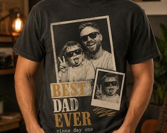 Personalized Best Dad Photo Shirt, Custom Father's Day Collage Picture Tee, Vintage Family Picture Shirt, Gift for Dad, Gift for Husband