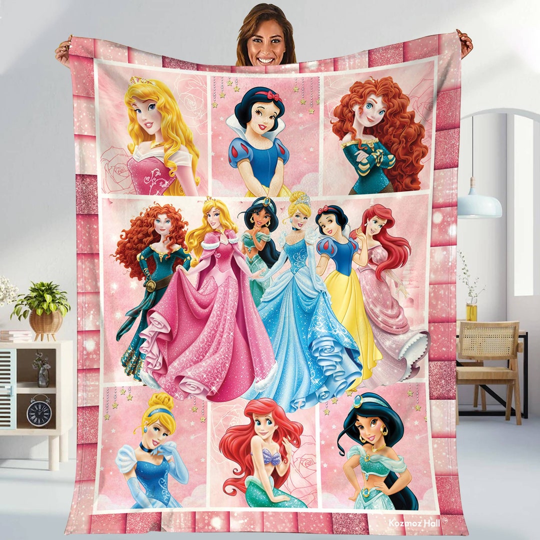 Disney Princesses Blanket Disney Princesses Blanket Fairy Tale Etsy