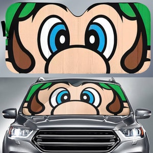 Super Mario Luigi Face Car Sun Shade Super Mario Video Game Car Sun Shade Car Windshield Car Accessories