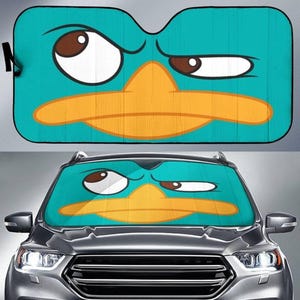 Perry the Platypus Auto Sun Shade, Agent P Car Windshield, Phineas & Ferb Auto Sunshade, Car Accessories