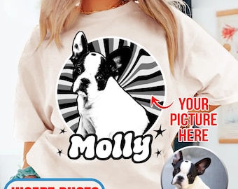 Personalized Dog Dad Shirt, Custom Dog Photo Shirt for Dad, Fathers Day Gift for Pet Lovers, Cat Dad Shirt, Pet Portrait Gift, Gift from Dog