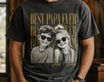 Personalized Fathers Day Shirt With Poitrait Photo, Custom Dad Vintage Photo Shirt, Funny Dad Shirt, Best Dad Ever Shirt, New Dad Gift