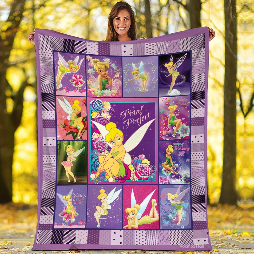 Disney Tinkerbell Blanket Tinkerbell Fleece Blanket Tinkerbell Etsy