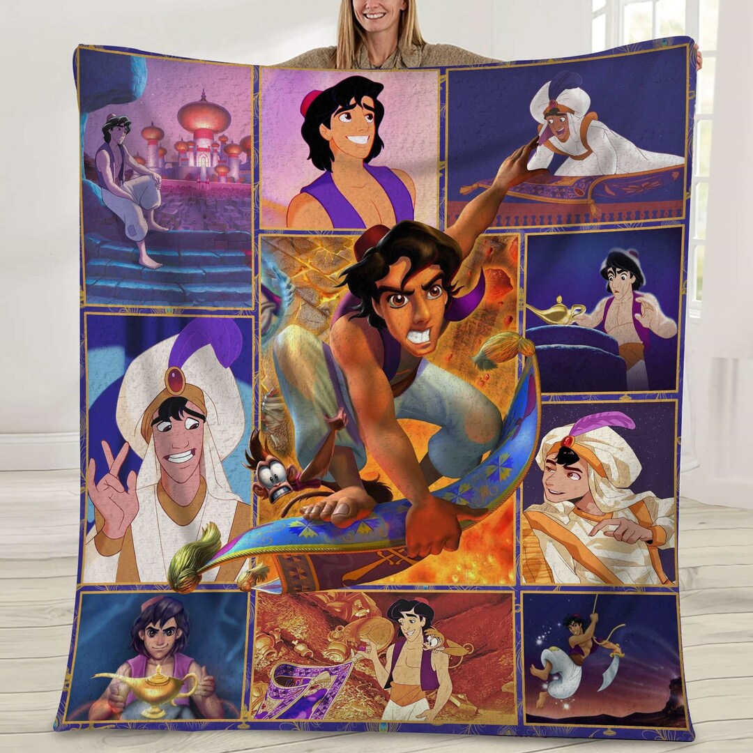 Aladdin Blanket Aladdin Magic Blanket Genie Princess Jasmine Etsy