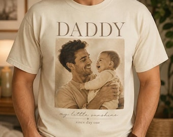 Custom Dad Shirt Father's Day Gifts, Papa Tshirt, Personalized Photo Shirt For Dad, Custom Picture First Time Dad Tee, Gift For Husband