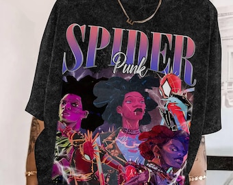 SpiderPunk Heavy Weight Shirt, Spider Punk Oversize Shirt, Homage Spider-Punk Shirt, Hobie Brown Spider Man Across The Spider-Verse Shirt