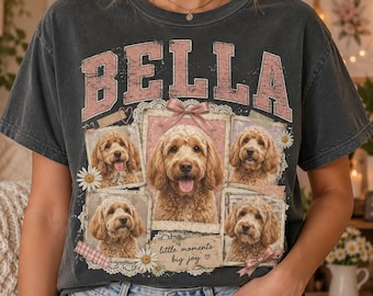 Custom Vintage 90s Dog Photo T-Shirt, Personalized Retro Dog Bootleg Shirt, Pet Photo on Tshirt, 90s Rap Bootleg Tee, Dog Mom Dog Dad Gift