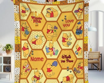 Winnie the Pooh Christmas Blanket - Etsy