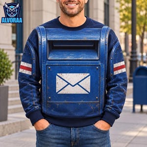 Mailbox Halloween Sweatshirt, Playful Postal Box Costume Shirt, Trick or Treat Party Pullover, Unique Group Costume, Spooky Season Gift Idea