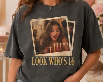 Look Who's 16 Shirt, Personalised Vintage Picture 21st Birthday Tshirt, Custom Photo Birthday Shirt, Vintage 90s Photo Shirt, Y2k Bday Shirt