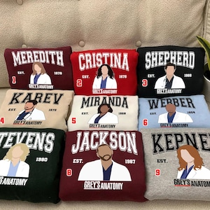 Grey&#39;s Anatomy Charater Group Shirt, Vintage Grey&#39;s Anatomy Shirt, Meredith Grey Derek Shepherd Shirt, Vintage Movie Shirt, Gift For Her Him