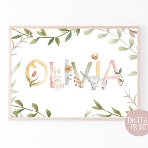 Personalisierter BabyName Print, DIGITALE DATEI, Babyzimmer Dekor, Baby Geschenk, Baby Shower Geschenk, Personalisierter Babydruck, Babyzimmer Dekor