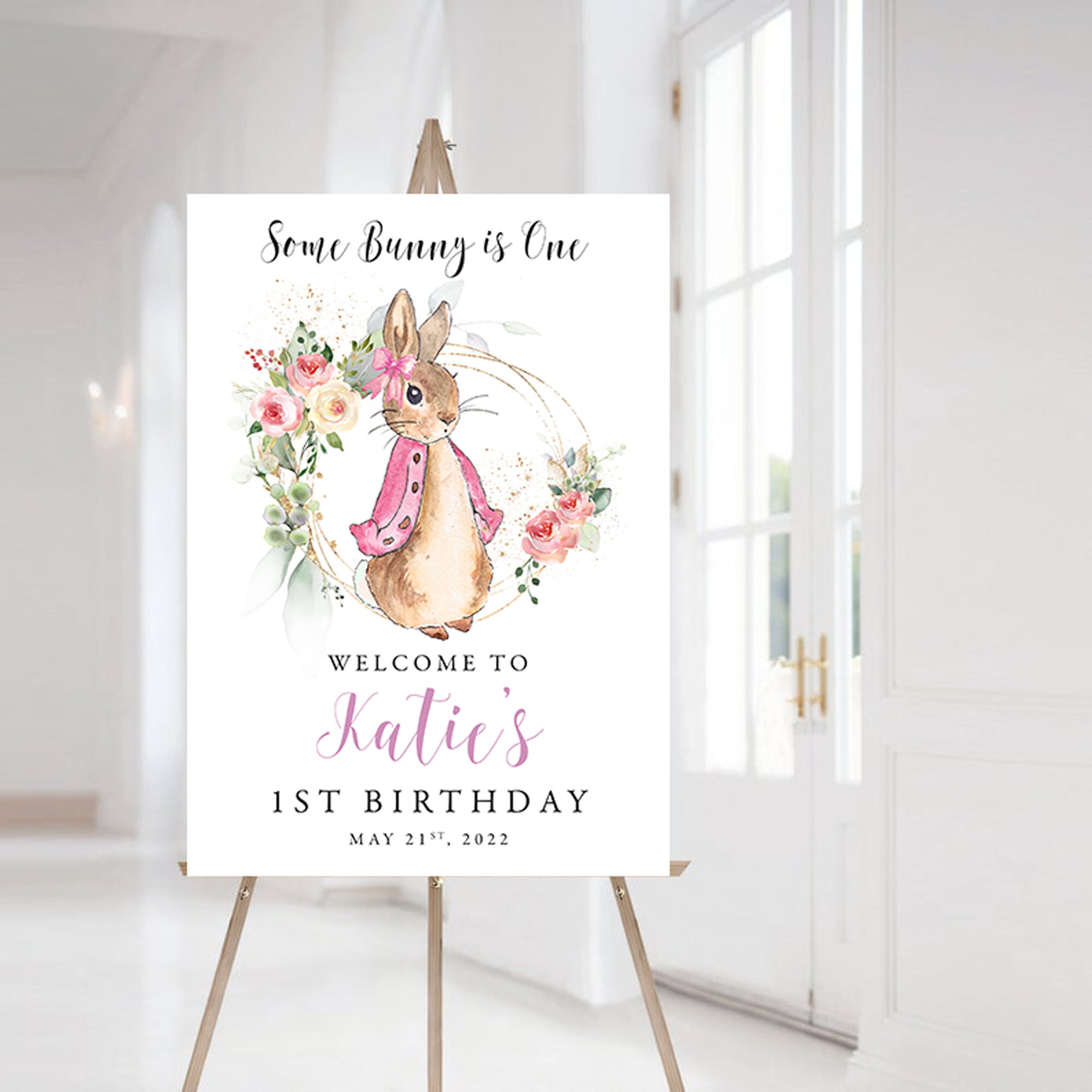Penelope Rabbit Sign Peter Rabbit Printable Sign, DIGITAL FILE, Peter Rabbit Birthday Party ...