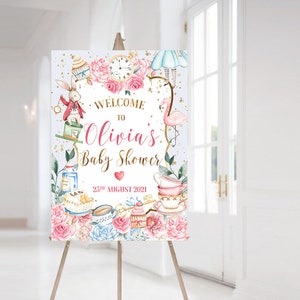 Alice in Wonderland Baby Shower Welcome Sign, DIGITAL FILE,  Alice in Wonderland Bridal, Baby Shower Sign, Baby Sign, Welcome Sign