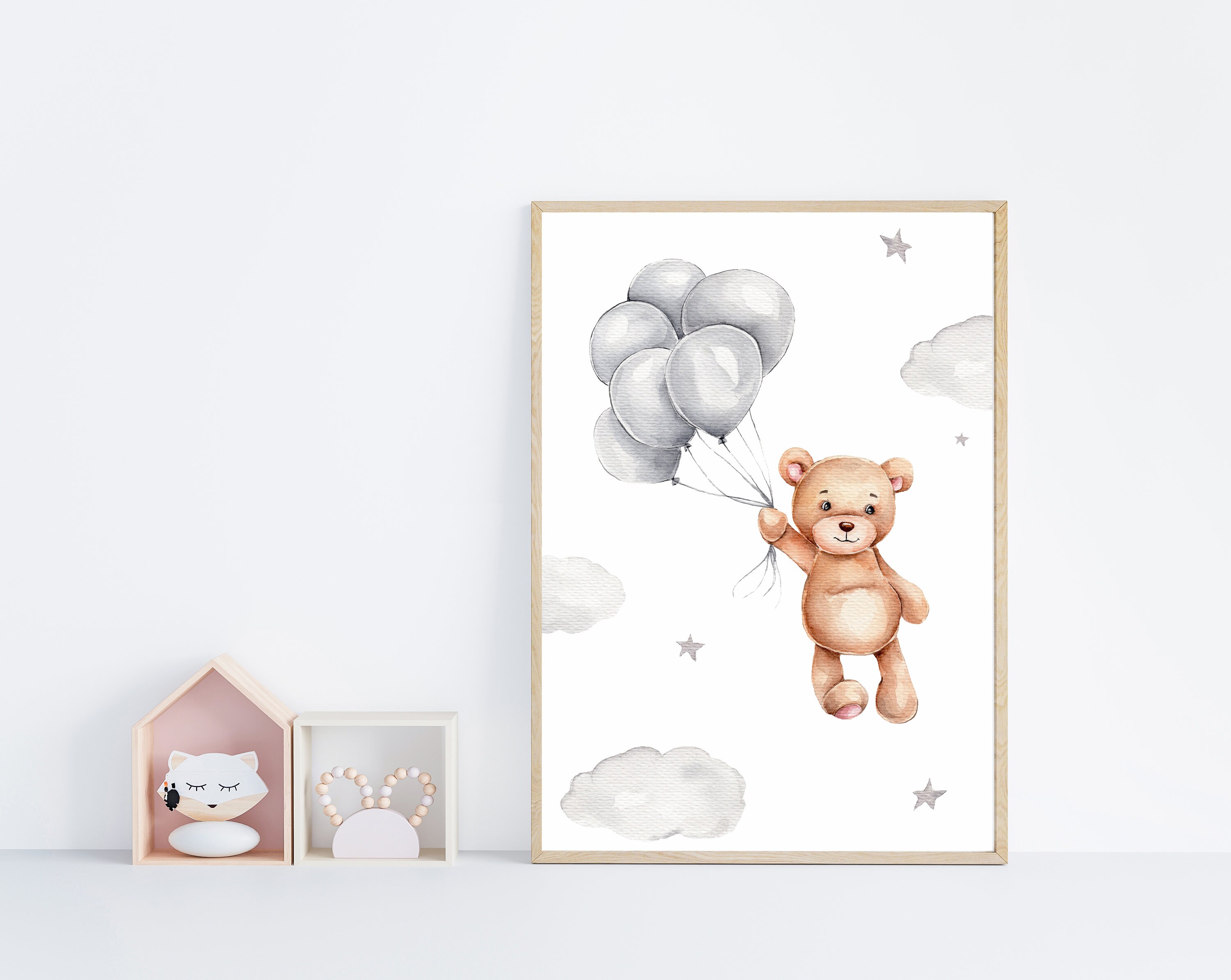 Teddy Bear Prints Set of 3 Bear Nursery Decor Nursery Wall - Etsy