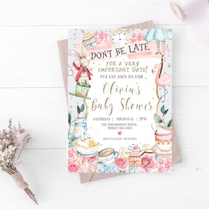Alice in Wonderland Baby Shower Invitation, Editable Template,  Wonderland Baby Shower Invitation, Alice in Wonderland Party Invitation