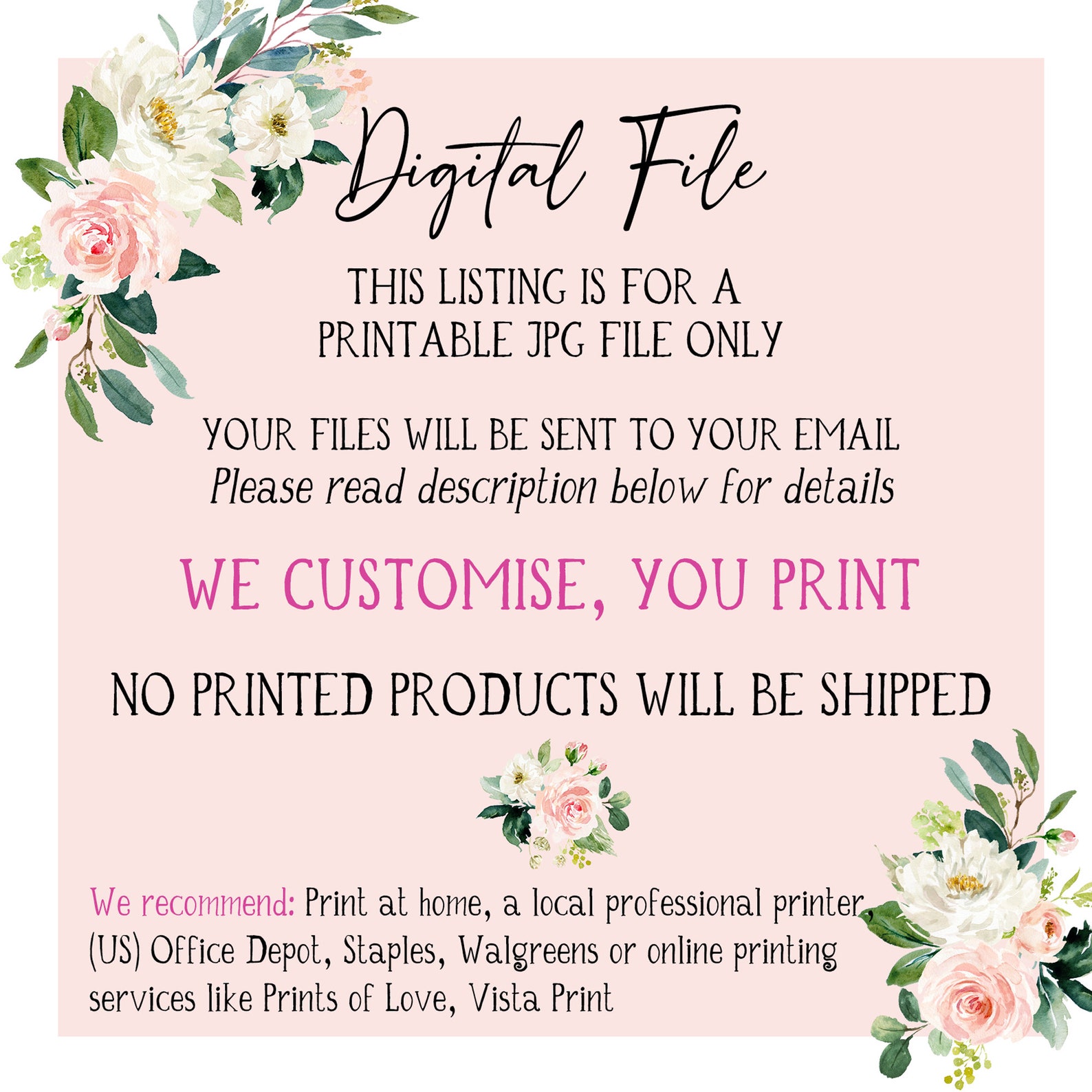 Best Friend Printable, PRINT AT HOME, Digital File, Best Friend Print ...