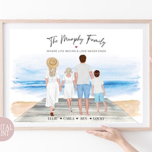 Family Print, PRINT AT HOME, Digital File, Personalised Family Portrait,  Family Wall Art, Family Gift, Mother's Day Gift, Family Gift, Xmas
