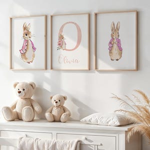 Peter Rabbit Nursery Prints Set | Personalized Name Art (Digital File)