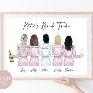 Braut Stammes-Druck | DIGITALE DATEI Geschenke I Brautjungfer | Brautjungfer Druck | Brautparty Geschenke | Braut Stammes-Druck | Benutzerdefinierte Brautjungfer Geschenk