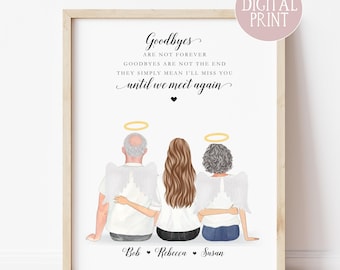 Impresión conmemorativa familiar personalizada, retrato conmemorativo familiar, impresión en casa, impresión conmemorativa, regalo de recuerdo, en memoria amorosa,
