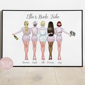 Bruidsstamprint | DIGITAAL BESTAND Cadeaus bruidsmeisje | Bruidsmeisjesprint | Bruidsfeestcadeaus | Bruidsstamprint | Aangepast cadeau bruidsmeisje