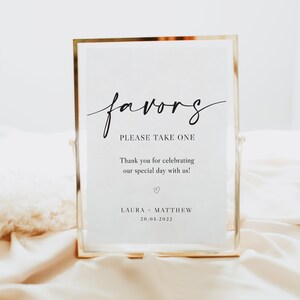 Favors Please Take One Editable Template, Wedding Favor Sign, Wedding ...