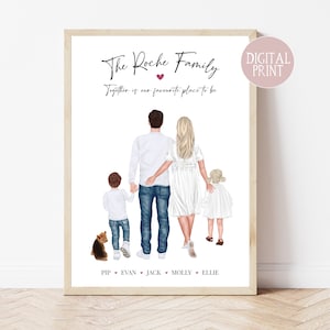 Family Print, PRINT AT HOME, Digital File, Personalised Family Portrait, Family Wall Art, Family Gift, Mothers Day Gift, Family Gift, Xmas