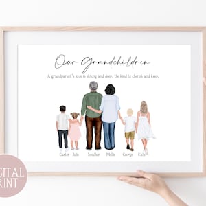 Our Grandchildren Family Print, PRINT AT HOME, Digital File, Grandparents  Gift, Mothers Day Portrait, Mothers Day Gift, Family Gift