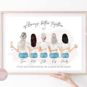 Best Friend Printable, PRINT AT HOME, Digital File, Always Better Together, Best Friend Print, Bestie Print, Best Friend Gift, Sisters Print