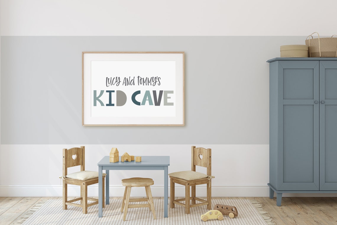 Kids Cave Print Kids Cave Personalised Print Playroom Decor | Etsy