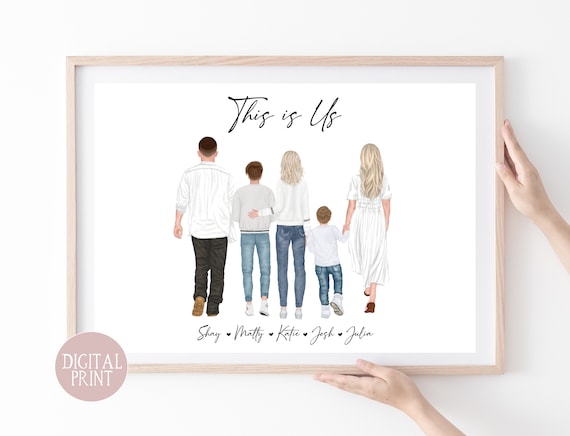Family Print PRINT AT HOME Digital File Personalised Family