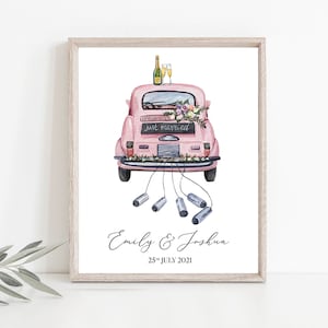 Hochzeitsauto personalisiert druckbar, bearbeitbare Vorlage, Hochzeitsgeschenk, personalisiertes Hochzeitsauto Poster, benutzerdefinierter Druck, Hochzeitsgeschenk