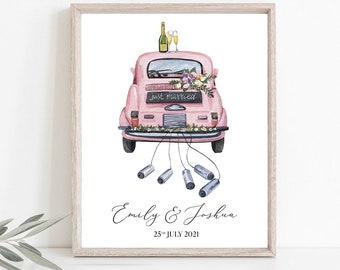 Wedding Car Personalised Printable, Editable Template, Wedding Gift, Personalised Wedding Car Poster, Custom Print, Wedding Gift