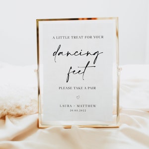 Wedding Flip Flop Sign Editble Template, A Little Treat For Your Dancing Feet Sign,  Wedding Dancing Shoe Sign, Outdoor Wedding Sign