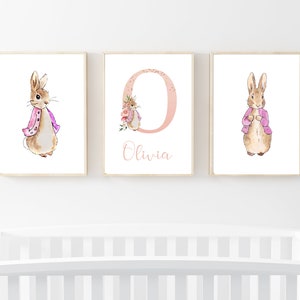 Peter Rabbit Set of 3 Nursery Prints | DIGITAL FILE I Baby Name Print | Peter Rabbit Nursery Decor | Nursery Wall Art | Baby Decor