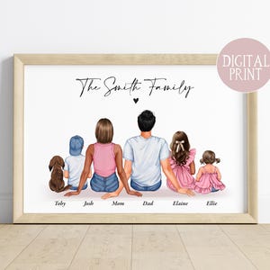 Family Print, PRINT AT HOME, Family Sitting Portrait, Personalised Family Portrait,  Family Gift, Mothers Day Print, Family Gift, Xmas