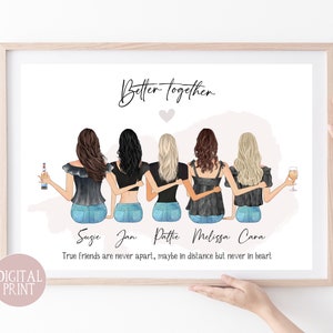 Meilleur ami imprimable, impression à la maison, fichier numérique, toujours mieux ensemble, impression meilleur ami personnalisé, impression bestie, cadeau meilleur ami