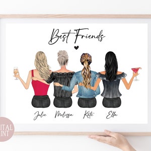 Best Friend Printable, PRINT AT HOME, Digital File, Best Friend Print, Personalised Best Friend Print, Bestie Print, Best Friend Gift, Xmas