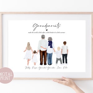 Grandparents Family Print, PRINT AT HOME, Digital File, Grandparents Gift, Family Christmas Gift, Mothers Day Gift, Family Gift