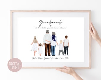 Grandparents Family Print, PRINT AT HOME, Mothers Day Gift, Grandparents Gift, Mother Day Print, Mothers Day, Family Gift, Mom Print