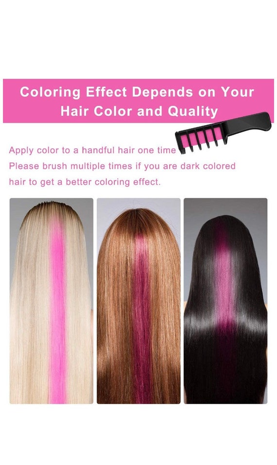 New Hair Chalk Comb Temporary Bright Hair Color Dye for Girls - Etsy