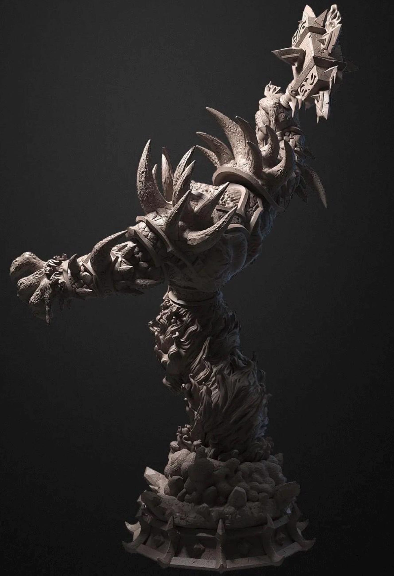 Ragnaros World of Warcraft 3D Printed Figure Unpainted Firelord ...
