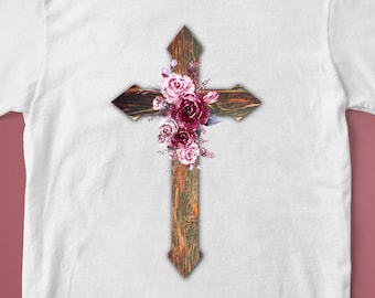 Cross and Flowers Sublimation Graphic