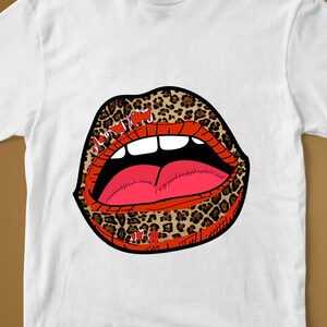 Cheetah Lips Sublimation Design Graphic