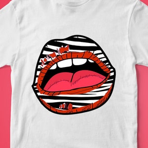 Cheetah Lips Sublimation Design Graphic