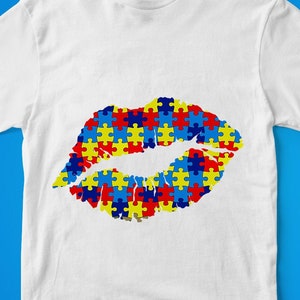 Autism Lips Sublimation Design Graphic